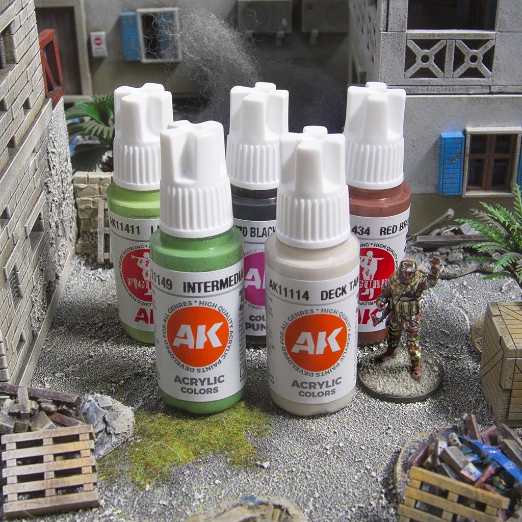 FIRE! MODERN COMBAT + AK INTERACTIVE WOODLAND CLASSIC PAINT SET (5x COLORS) - Image 2