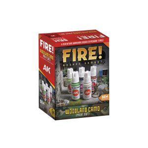 FIRE! MODERN COMBAT + AK INTERACTIVE WOODLAND CLASSIC PAINT SET (5x COLORS)